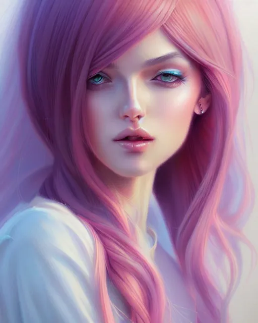 Prompt: soft pretty female long pastel color hair, wearing gorgeous clothing, digital character illustration, artstation trending female illustration, intricate, sharp focus, hyper detailed, digital painting, matte, character art by prywinko art, pyromallis rene maritte, masterpiece