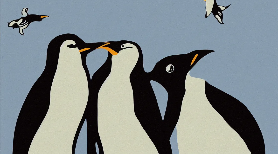 Image similar to linux tux penguin wallpaper painted by salvador dali