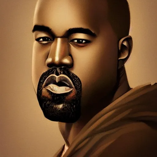 Image similar to “ portrait of kanye west by greg rutkowski, young, attractive, highly detailed portrait, scifi, digital painting, artstation, concept art, smooth, sharp foccus ilustration, artstation hq ”