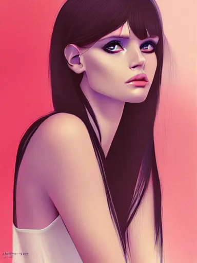 Image similar to portrait of abbey lee by ilya kuvshinov