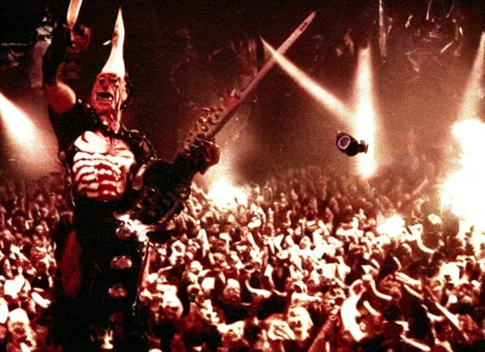 Image similar to publicity photo still of joe biden in gwar live on stage 1 9 9 8, 8 k, live concert lighting, mid shot