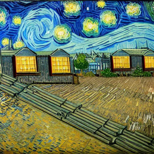 Image similar to van gogh painting of american airlines, 4 k, hyper realistic, dslr, high resolution, landscape, beautiful