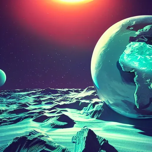 Prompt: earth in space digital art synthwave detailed sharp focus synthwave art aesthetic octane render raw cinematic trending on artstation, highly detailed