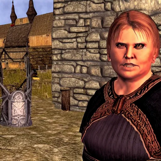 Image similar to Erna Solberg in The Elder Scrolls: Oblivion