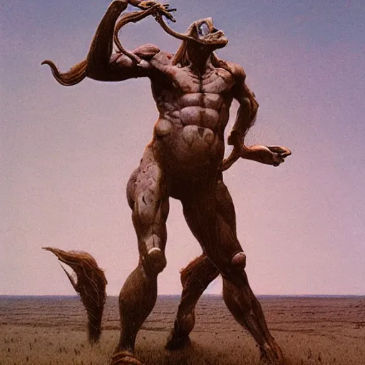 Image similar to centaur, beksinski