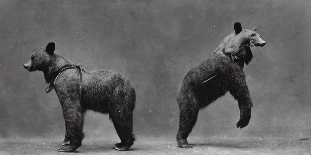 Image similar to anthropomorphic asian black bear in full samurai armor, 1900s photo