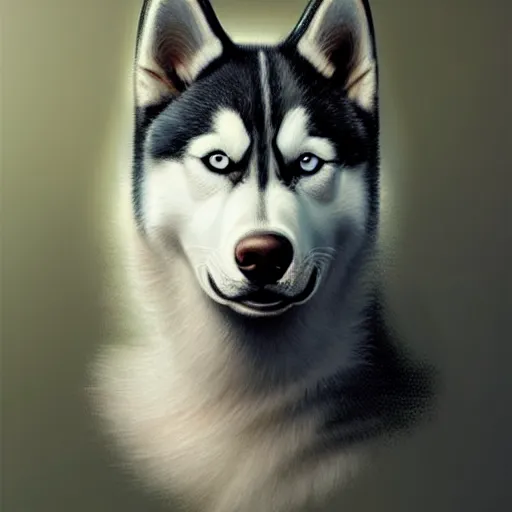 beautiful detailed picture of a husky, radiant light, | Stable ...
