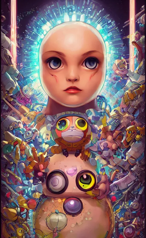 Image similar to lofi BioPunk Pokemon Togepi portrait Pixar style by Tristan Eaton_Stanley Artgerm and Tom Bagshaw,