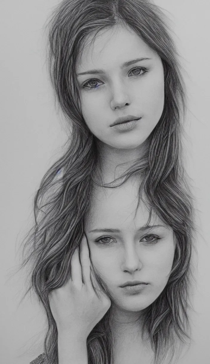 Prompt: pencil drawing of Dasha Nekrasova, highly detailed