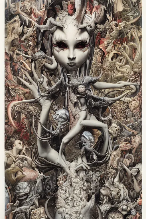 Prompt: by james jean, by mark ryden, by frank frazetta, by alex grey, by h r giger