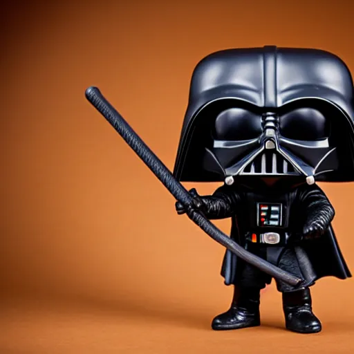 Prompt: funko pop of darth vader holding a ferret, product photo, studio lighting, realistic