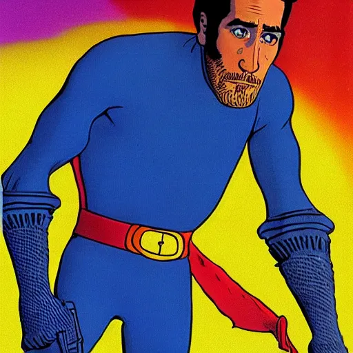 Image similar to jake gyllenhaal retro minimalist portrait by jean giraud, moebius starwatcher comic, 8 k