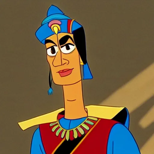 Prompt: a film still of jim carrey as emperor kuzco