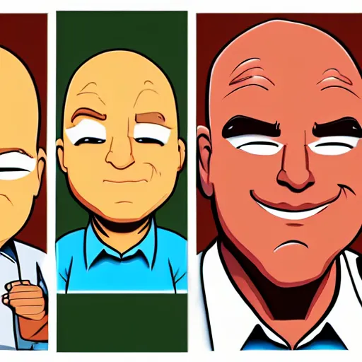 Image similar to mr. clean, various art styles