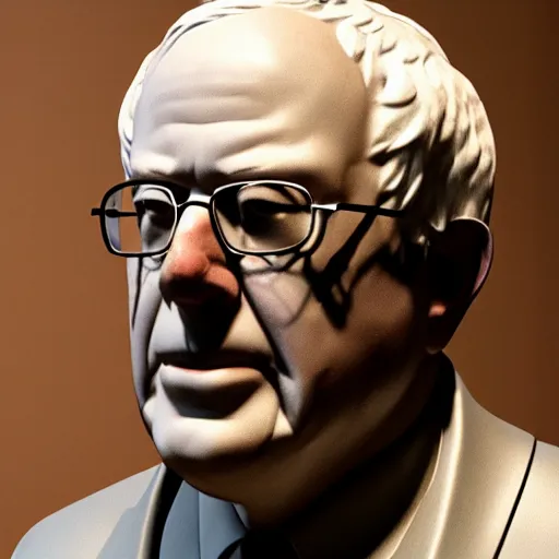 Image similar to realistic marble statue of president bernie sanders, hd 4 k hyper realistic