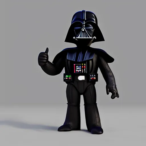 Prompt: pixar darth vader giving two thumbs up, render, 3d modelling,