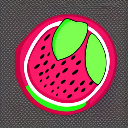 Image similar to Digital cartoon drawing of a kawaii Watermelon Slice, High quality, cel shading, thick line-art