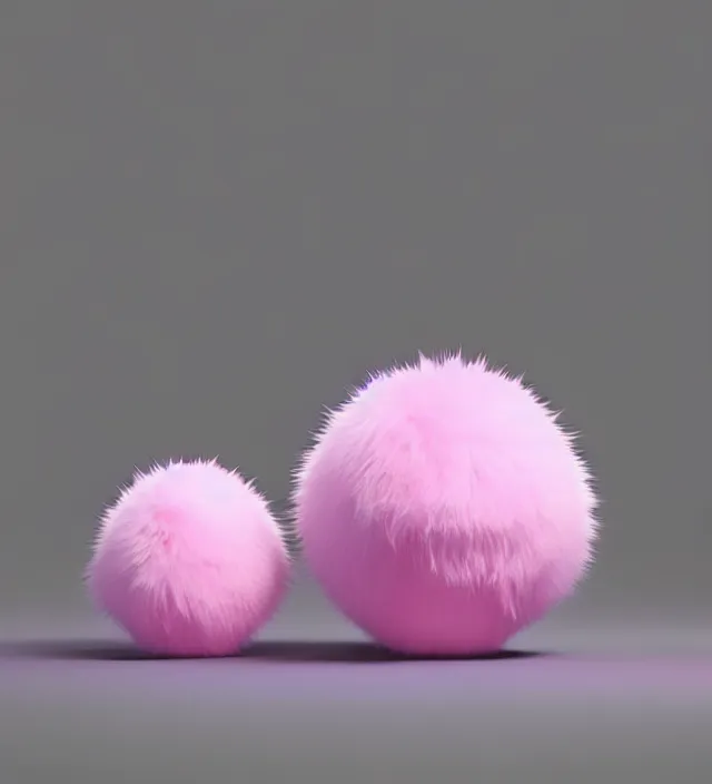 Image similar to high quality 3 d render hyperrealistic very cute big pink little spherical creature with big happy mouth an tooth, plush mascot, short spiky dense fluffy smooth hair, isometric 3 d, pink fluffy fur, 1 5 0 mm, beautiful natural soft light, rim light, smooth background, artstation, ultra detailed, elegant, ultra detailed, metallic armor, octane render