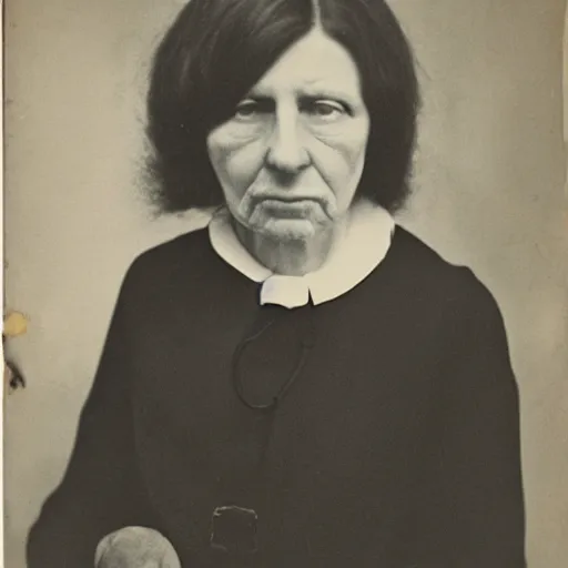 Prompt: photo portrait of a old female medical doctor photo by Diane Arbus and Louis Daguerre