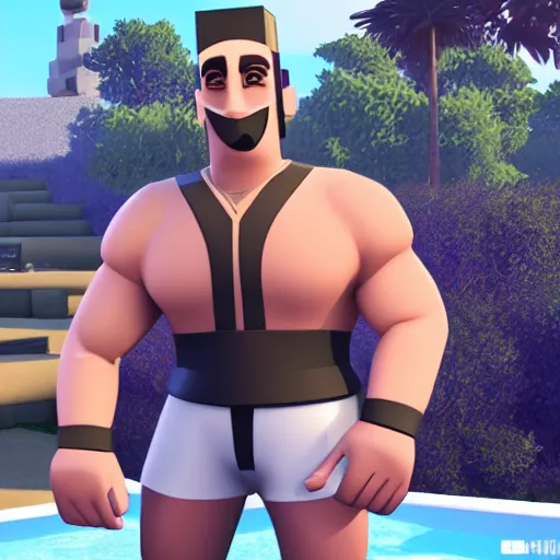 Image similar to mizkif as a roblox character