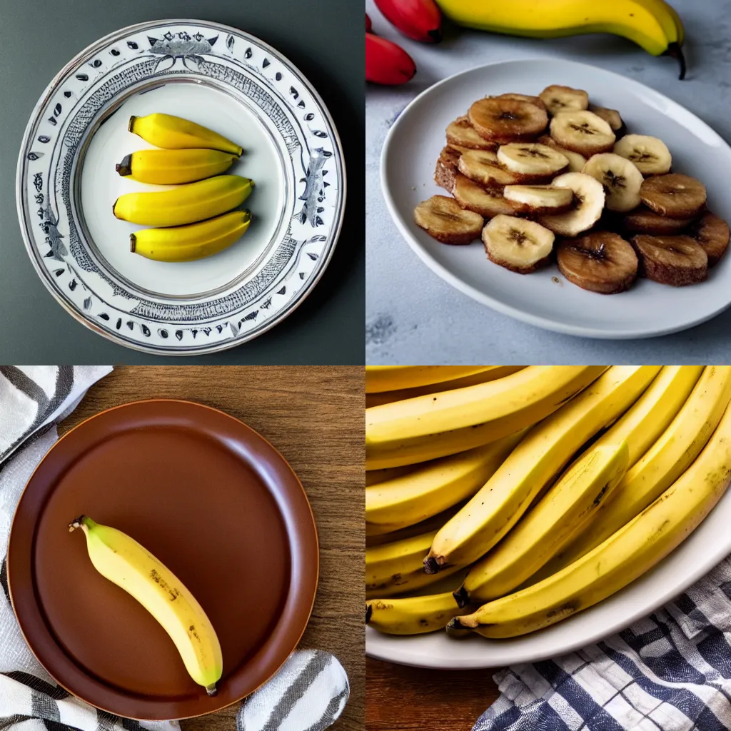 Prompt: a plate without bananas