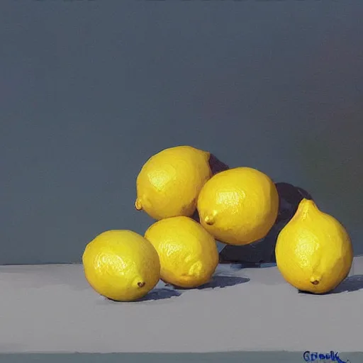 Prompt: lemon fruit as gigachad working out by greg rutkowski