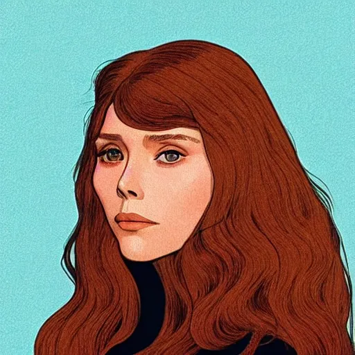 Image similar to “ elizabeth olsen retro minimalist portrait by jean giraud, moebius starwatcher comic, sharp, smooth face, 8 k ”