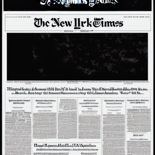 Prompt: high resolution scan of the front page of the new york times for october 3 1 st, 2 0 2 2. readable text.