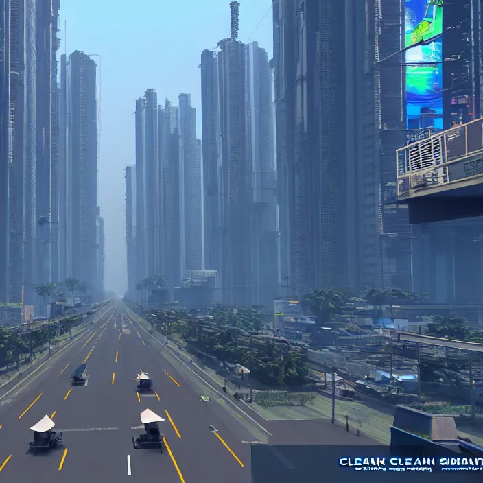 Prompt: clean streets of mumbai in 2 0 7 0, cyberpunk, futuristic, high fidelity, uncompressed png