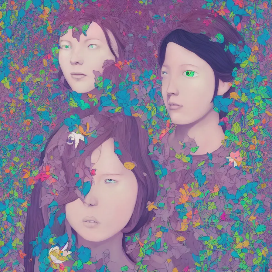 Image similar to portrait of a girl, beeple and james jean, chiho aoshima color scheme