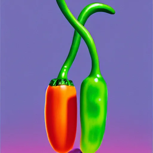 Image similar to jalapeno straw by shusei nagaoka, kaws, david rudnick, airbrush on canvas, pastell colours, cell shaded, highly detailed, intricate background, complex 3 d render, masterpiece