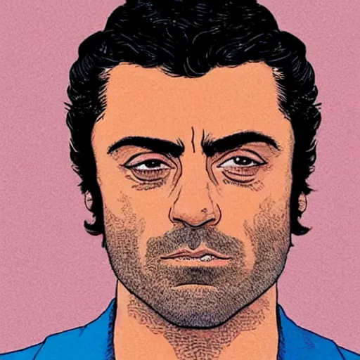 Image similar to “ oscar isaac retro minimalist portrait by jean giraud, moebius starwatcher comic, sharp, smooth face, 8 k ”