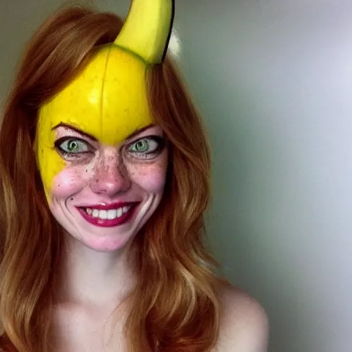 Image similar to a banana woman that has the face of emma stone on it, dalle 2 reference