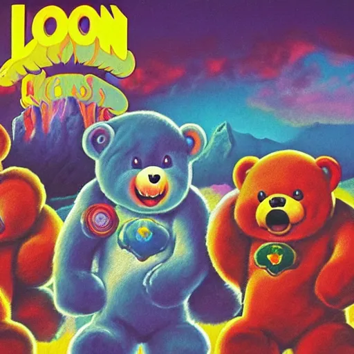 Prompt: the care bears on iron maiden album cover, 8 k resolution hyperdetailed photorealism