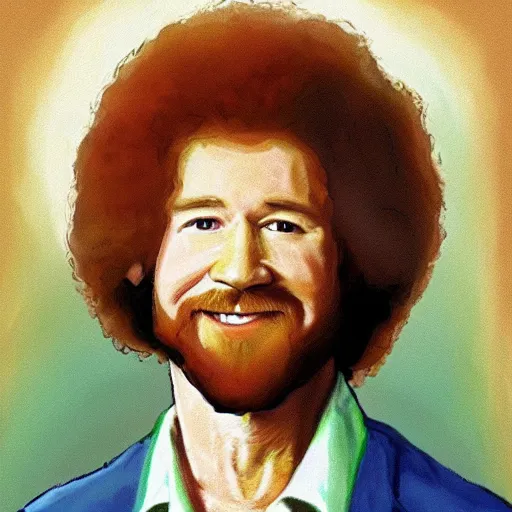 Prompt: a portrait of bob - ross!!!!!! or an avocado
