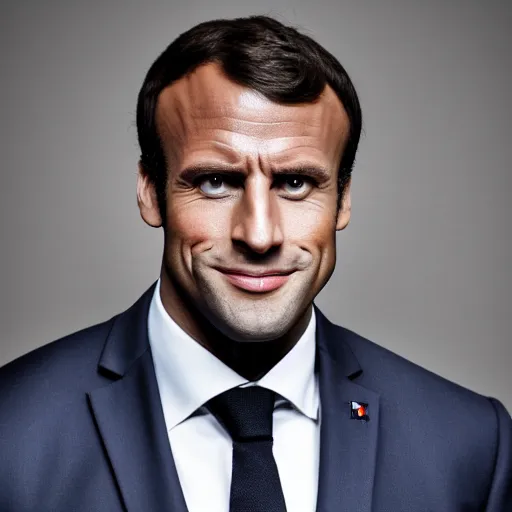 Prompt: Emmanuel Macron dressed as Dwayne Johnson 50mm photography, high quality, 4K