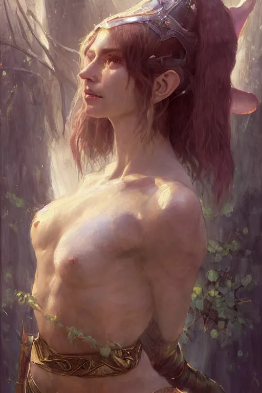 Prompt: an upper body portrait of a beautiful elf princess, oil painting, by Fernanda Suarez and and Edgar Maxence and greg rutkowski julie bell