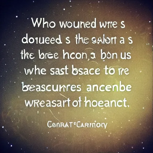 Prompt: who we are is determined by the scars, death is like a one way ticket to a distant star all we are is a cosmic dust that scatters free with no sense of direction, we're just wandering who we are is determined by the scars