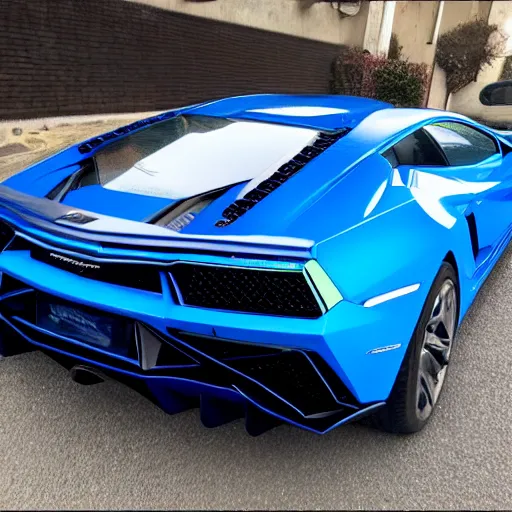 Prompt: blue lamborghini