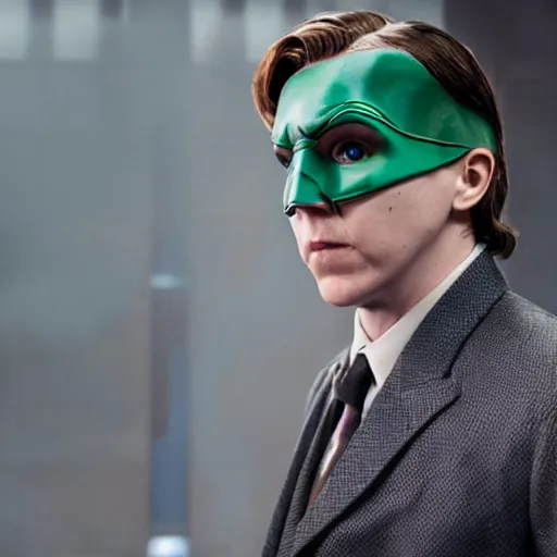 Prompt: film still of Paul Dano as Riddler in a new Batman movie