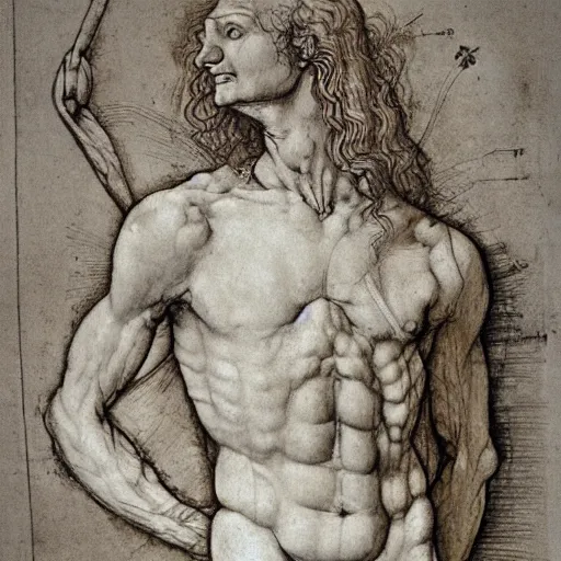 Prompt: Leonardo da Vinci anatomy study,unconventional