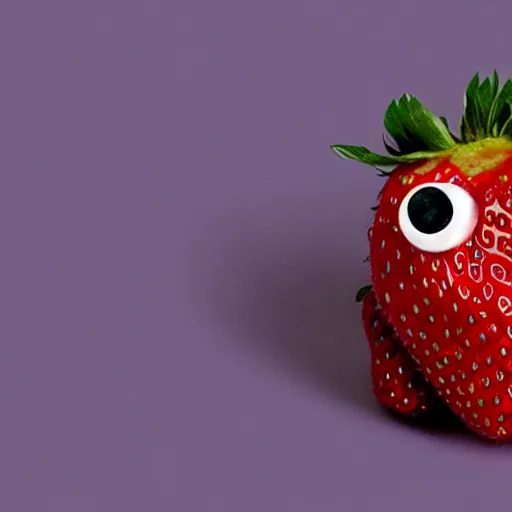 Image similar to strawberry creature with multiple eyes