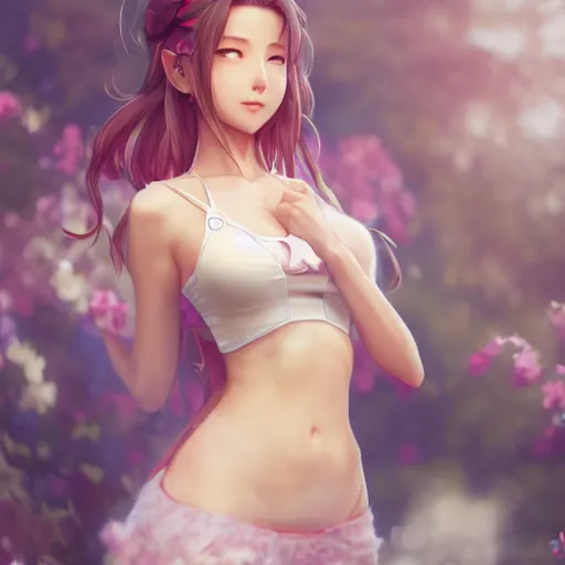 Prompt: full body shot of aerith gainsborough by WLOP, rossdraws, Logan Cure, Mingchen Shen, BangkuART, sakimichan, yan gisuka, JeonSeok Lee, zeronis, Chengwei Pan on artstation 2619518719