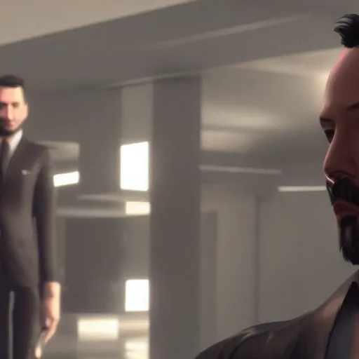 Image similar to Keanu Reeves in Unreal engine 5 4K quality super realistic