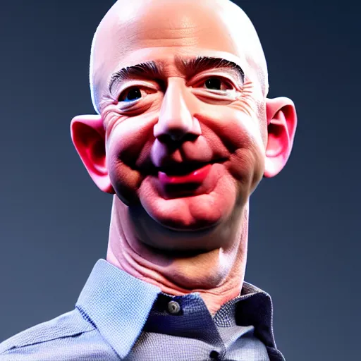 Image similar to Jeff Bezos as a troll doll, studio photo, award-winning, detailed, 4k