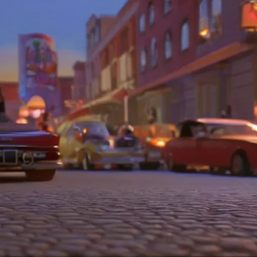 Image similar to a cinematic still of the Pixar version of the movie Paid in Full (2002) epic lighting, shallow depth of field