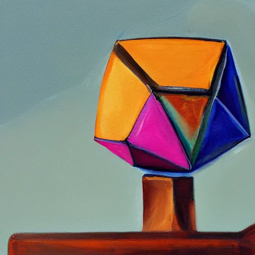 Prompt: a painting of an icosahedron