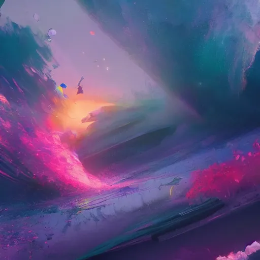 Image similar to a gorgeous dreamscape, disintegrating channel of pure force, painted by ross tran, rendered in pixar octane