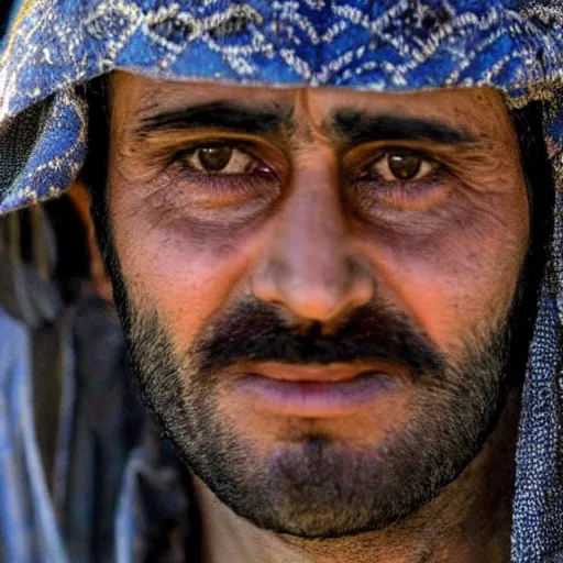 Image similar to Close up of a Kurdish shepherd wearing Kurdish Kurdish Kurdish clothes in a movie directed by Christopher Nolan, movie still frame, promotional image, imax 70 mm footage