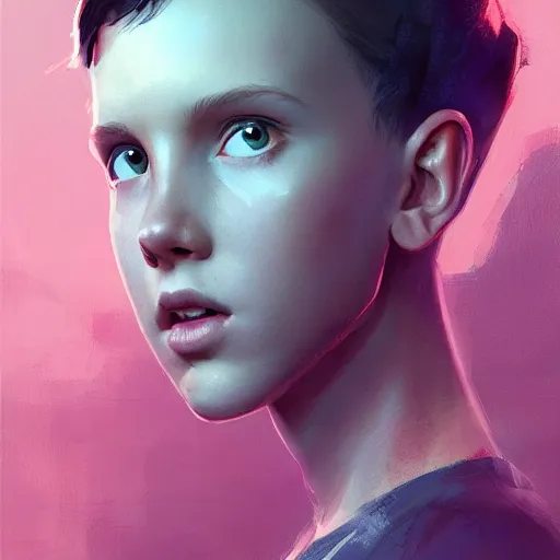 Prompt: a highly detailed epic cinematic concept art CG render digital painting artwork: Millie Bobby Brown. By Greg Rutkowski, Ilya Kuvshinov, WLOP, Stanley Artgerm Lau, Ruan Jia and Fenghua Zhong, trending on ArtStation, subtle muted cinematic colors, made in Maya, Blender and Photoshop, octane render, excellent composition, cinematic atmosphere, dynamic dramatic cinematic lighting, precise correct anatomy, aesthetic, very inspirational, arthouse